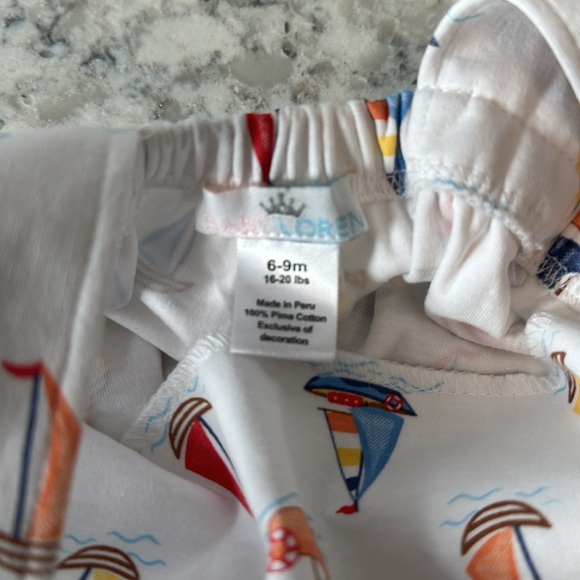 Baby Loren Bubble Romper Sailboats - Picture 3 of 3